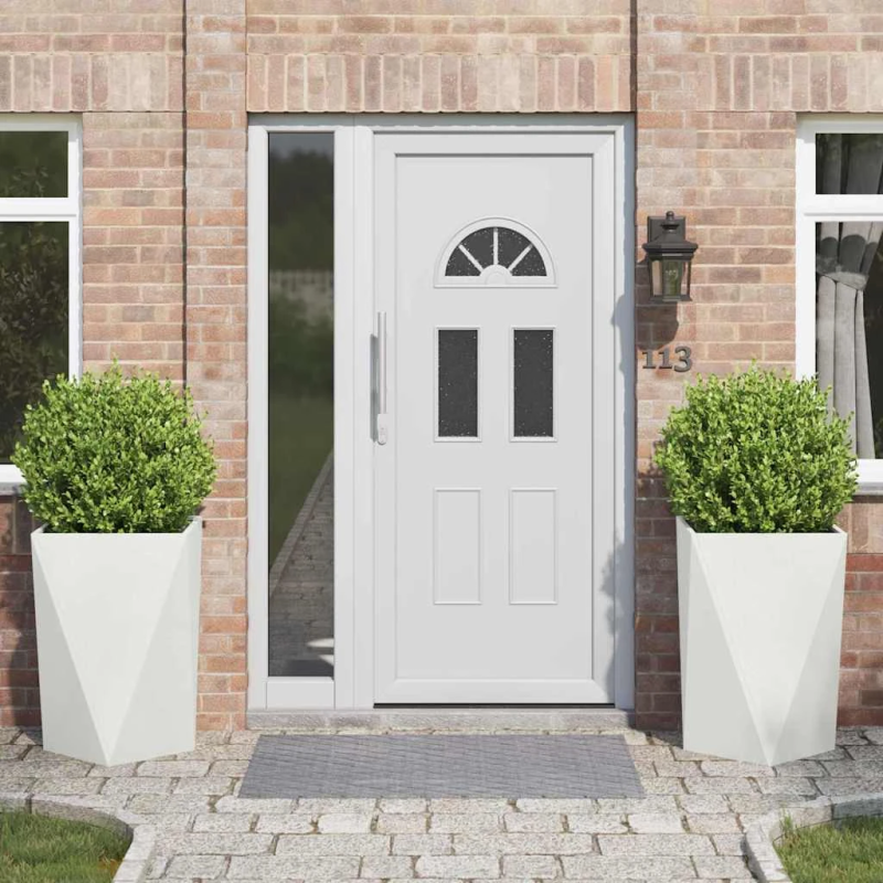 vidaXL Puķu kaste 2 pcs Balts 50 x 50 x 75 cm Tērauds