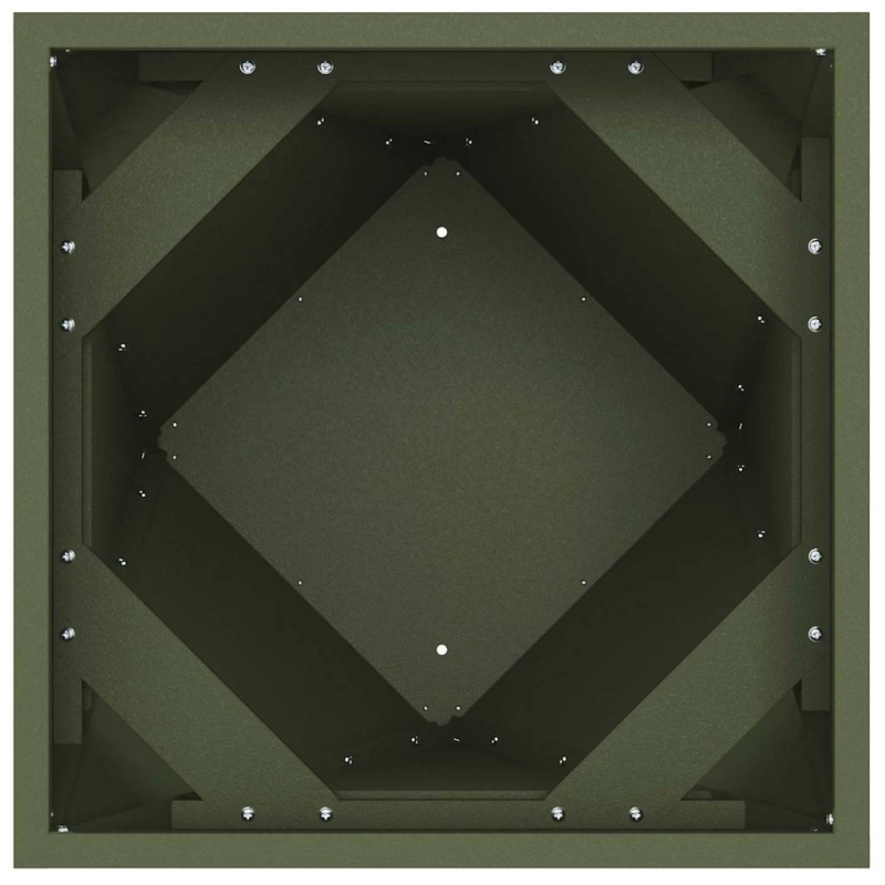 vidaXL Puķu kaste 2 pcs Olīvu zaļš 50 x 50 x 75 cm Tērauds