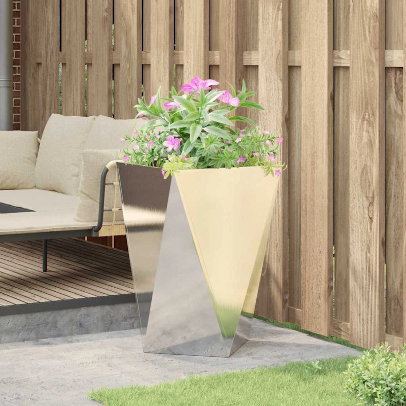 vidaXL Puķu kaste Sudraba 50 x 50 x 75 cm Nerūsējošs tērauds