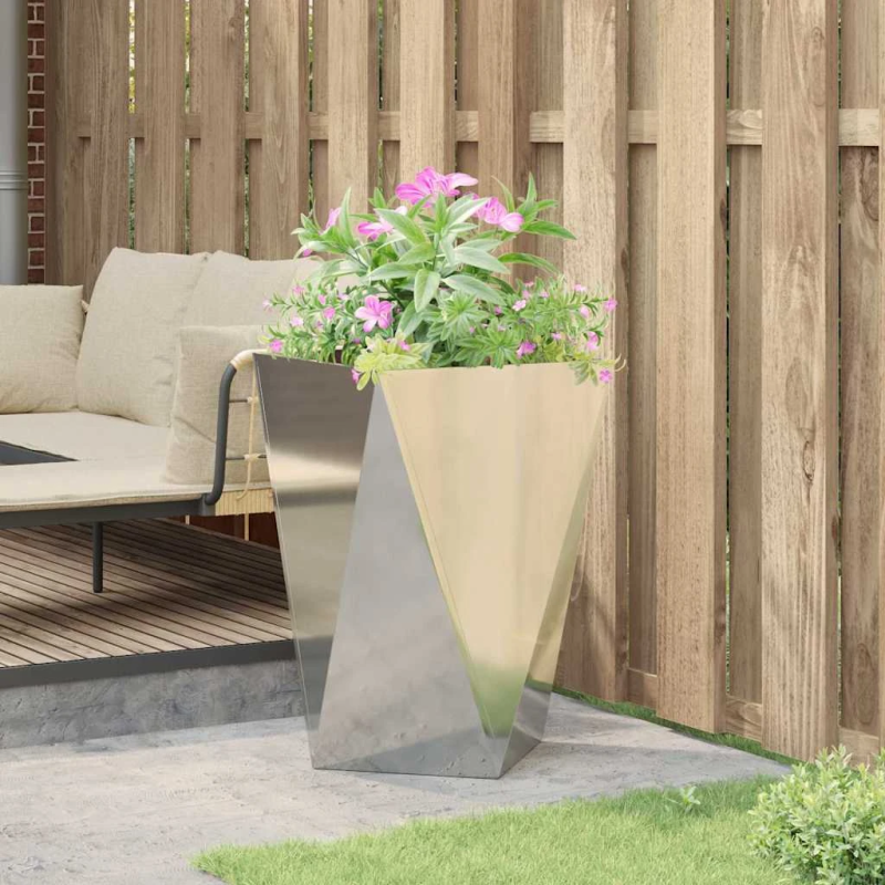 vidaXL Puķu kaste Sudraba 50 x 50 x 75 cm Cinkots tērauds