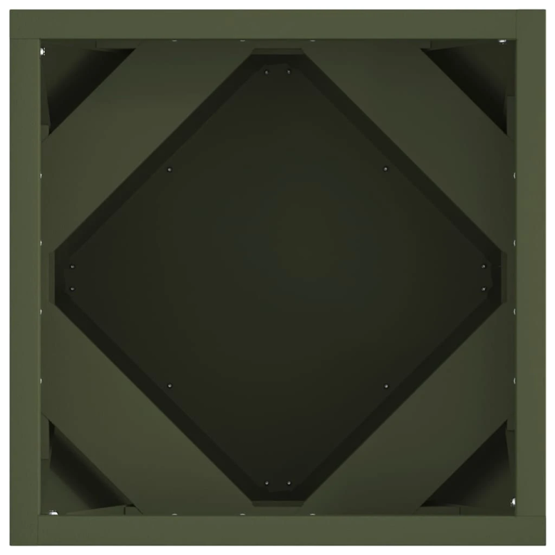 vidaXL Puķu kaste 2 pcs Olīvu zaļš 30 x 30 x 30 cm Tērauds