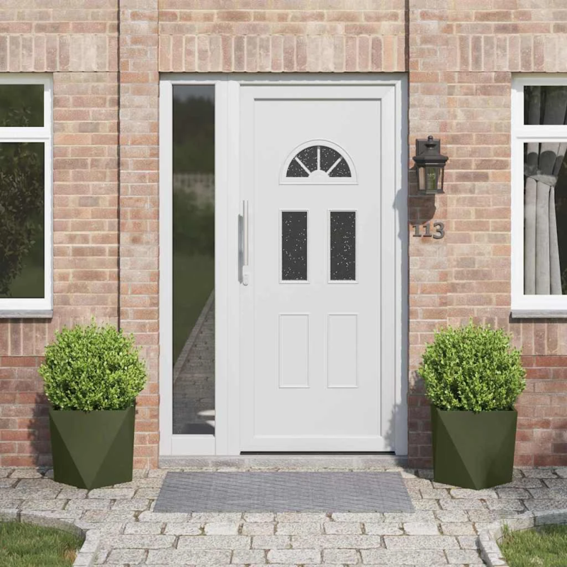 vidaXL Puķu kaste 2 pcs Olīvu zaļš 40 x 40 x 40 cm Tērauds