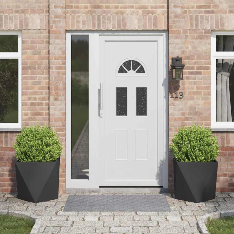 vidaXL Puķu kaste 2 pcs Melna 50 x 50 x 50 cm Tērauds