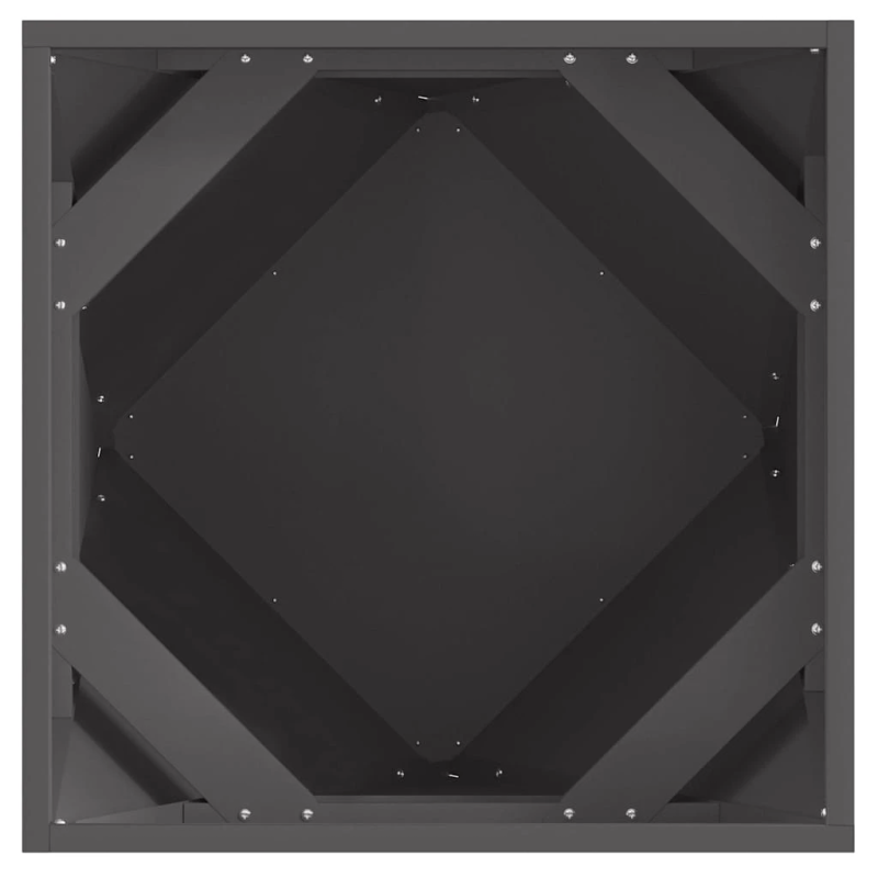 vidaXL Puķu kaste 2 pcs Melna 50 x 50 x 50 cm Tērauds