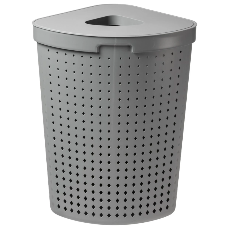 Veļas grozs Seoul stūra ar vāku, pelēks