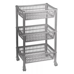 Plaukts kvadrāta uz riteņiem 3daļas pelēks