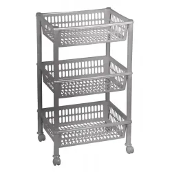 Plaukts kvadrāta uz riteņiem 3daļas pelēks