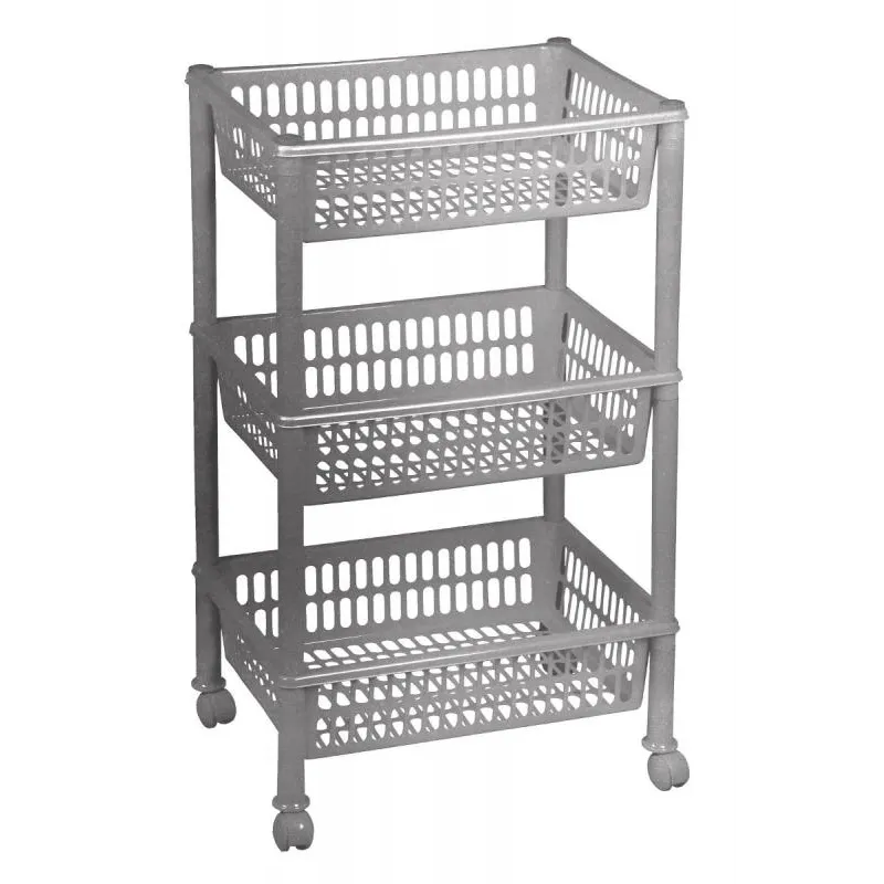 Plaukts kvadrāta uz riteņiem 3daļas pelēks