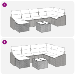 vidaXL Sofos komplektas su pagalve su saugykla Pilka poliratanas