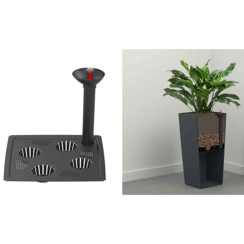 Puķu poda pamatne ar ūdens līmeņrādi, 25x25cm