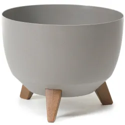 Puķu pods Roma Eco Wood 29cm, pelēks
