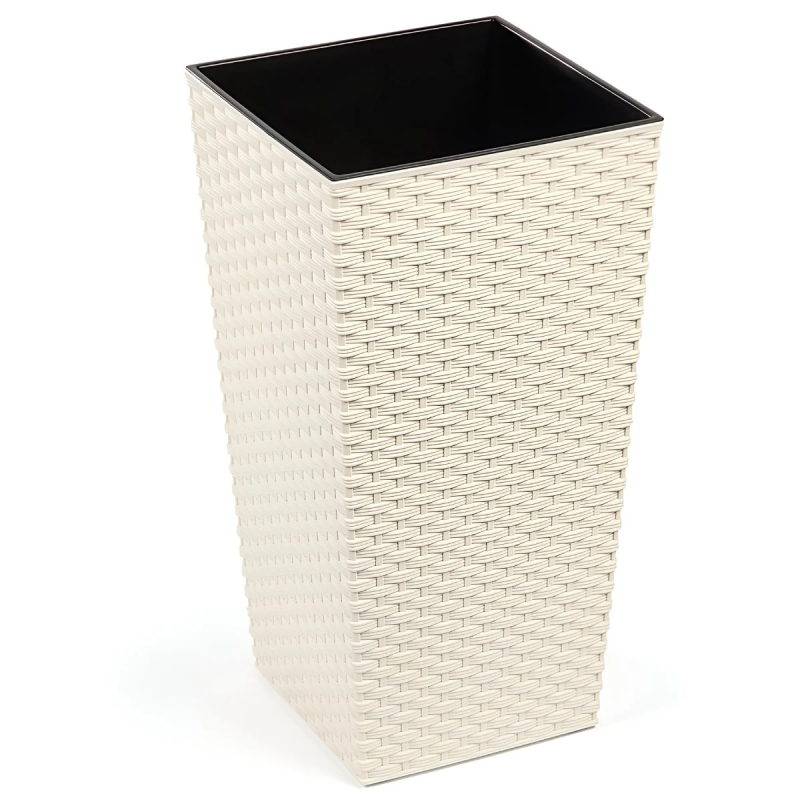Puķu pods Finezja rattan 30x30x57cm, krēmkrāsas