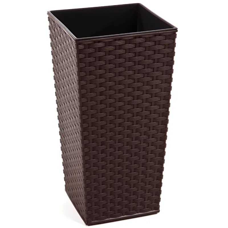 Puķu pods Lamela Rattan 576-83, plastmasa, brūna krās.