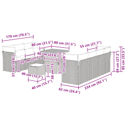 vidaXL Dārza dīvānu komplekts 10 pcs Melna poliratāns