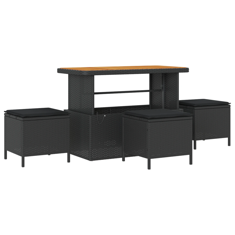 vidaXL Dārza dīvānu komplekts 13 pcs Melna poliratāns