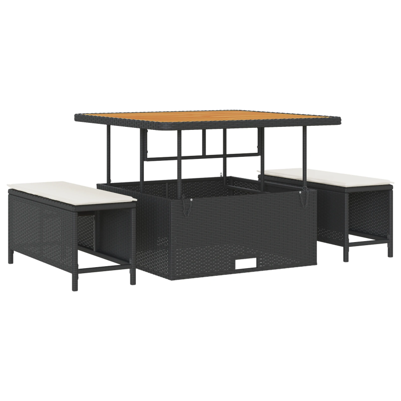 vidaXL Dārza dīvānu komplekts 13 pcs Melna poliratāns