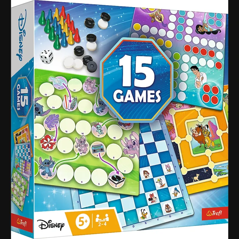 TREFL DISNEY Комплект настольных игр 15 в 1