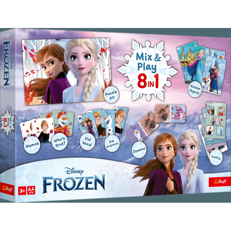 TREFL FROZEN 8in1 Mix&play galda spēļu komplekts