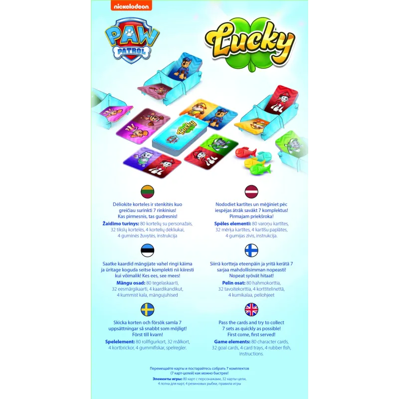 Kortų žaidimas Trefl Lucky Paw Patrol 02669T, LT LV EE EN