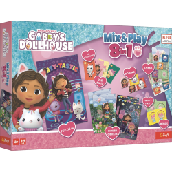 TREFL GABBY´S DOLLHOUSE 8in1 Mix&Play galda spēļu komplekts