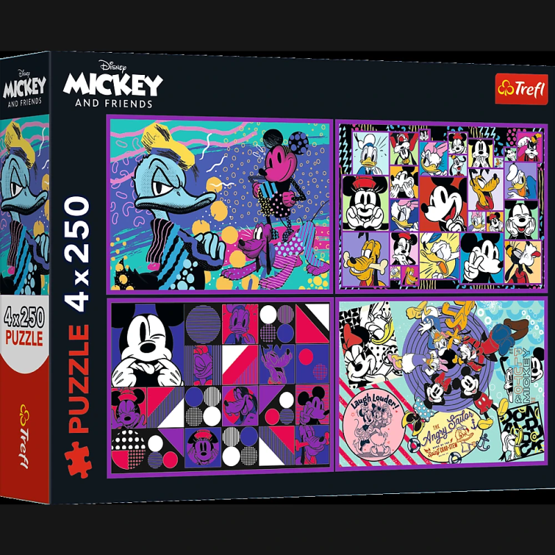TREFL DISNEY MICKEY MOUSE Pužļu komplekts 4x250 gab.