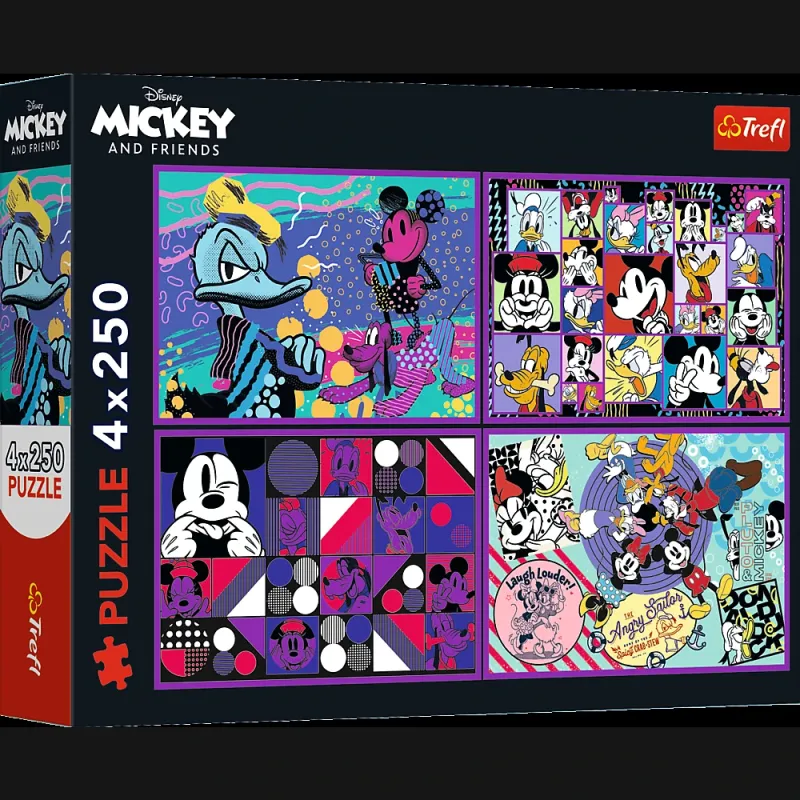 TREFL DISNEY MICKEY MOUSE Pužļu komplekts 4x250 gab.