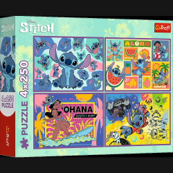 TREFL DISNEY STITCH Pužļu komplekts 4x250 gab.
