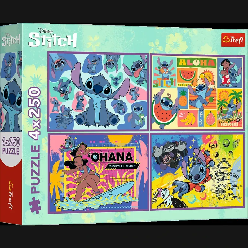TREFL DISNEY STITCH Pužļu komplekts 4x250 gab.