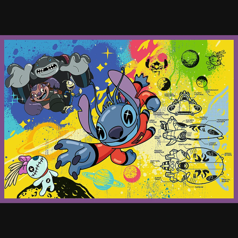 TREFL DISNEY STITCH Pužļu komplekts 4x250 gab.
