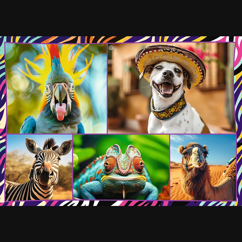 TREFL Pužļu komplekts Smieklīgie dzīvnieki 4x250 gab.