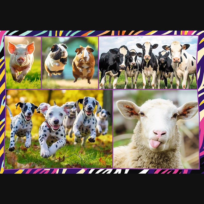 TREFL Pužļu komplekts Smieklīgie dzīvnieki 4x250 gab.