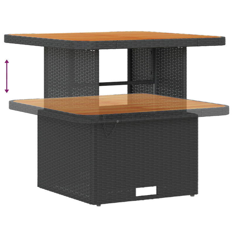 vidaXL Dārza dīvānu komplekts ar spilvenu 13 pcs Melna poliratāns