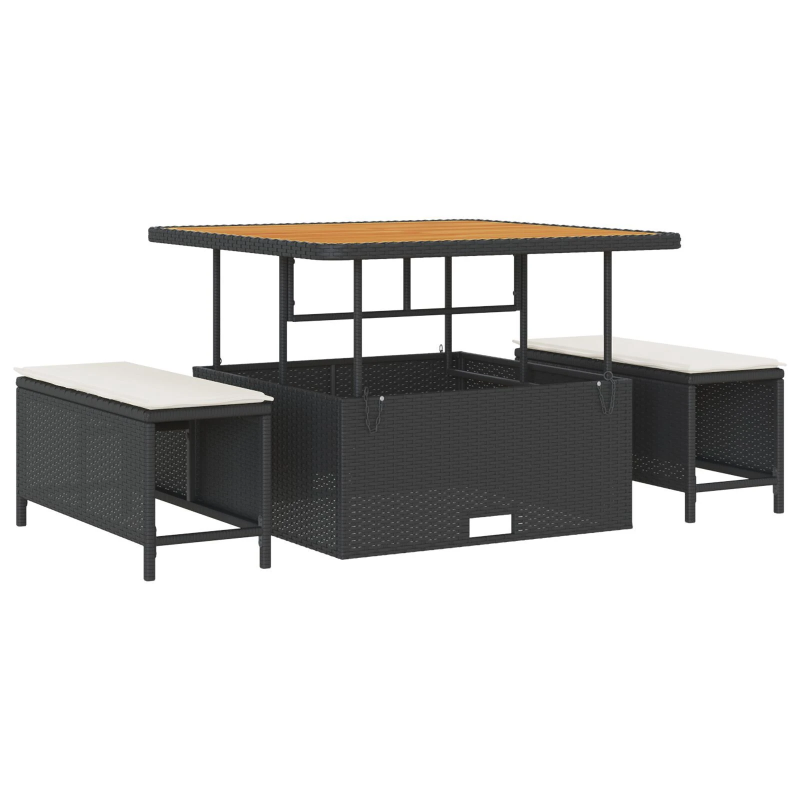 vidaXL Dārza dīvānu komplekts 8 pcs Melna poliratāns