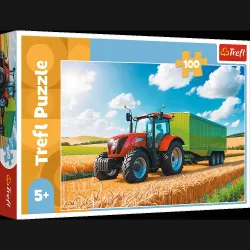 TREFL Puzzle Agricultural machinery - Tractor with trailer, 100 pcs