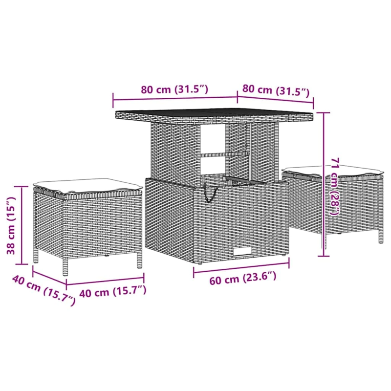 vidaXL Dārza dīvānu komplekts ar spilvenu 13 pcs bēša un gaiši pelēka