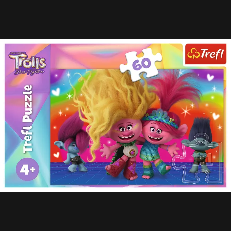 TREFL TROLLS Dėlionė „Troliai 3“, 60 det.