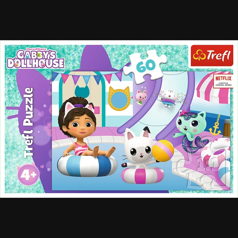 TREFL GABBY´S DOLLHOUSE Mirdzoša puzle Gabby´s Dollhouse, 60 gab.