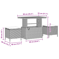 vidaXL Dārza dīvānu komplekts 12 pcs bēša un krēmkrāsa 90 x 55 x 71 cm