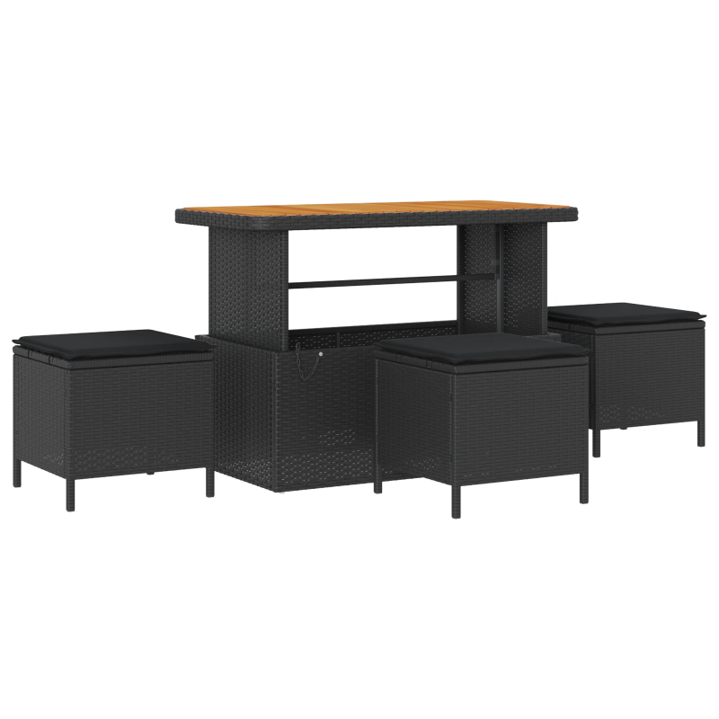 vidaXL Dārza dīvānu komplekts 13 pcs Melna 110 x 55 x 71 cm