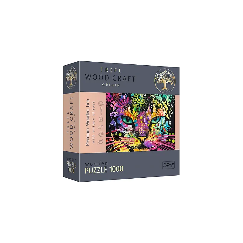 TREFL Koka puzle - Krāsains kaķis, 1000gb