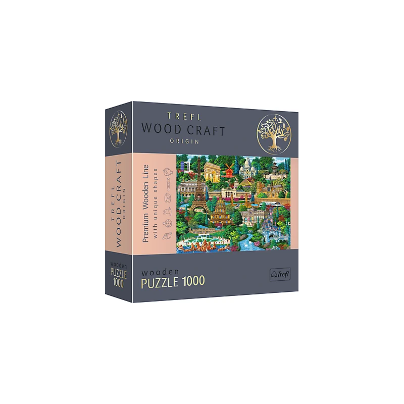 TREFL Koka puzle - Francijas slavenās vietas, 1000gb