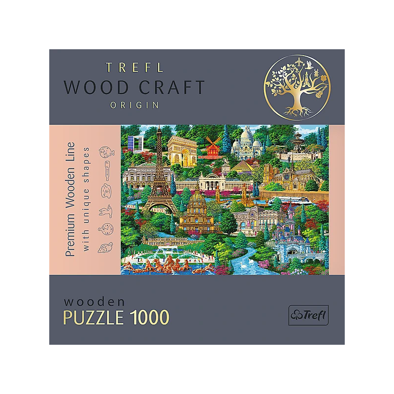 TREFL Koka puzle - Francijas slavenās vietas, 1000gb