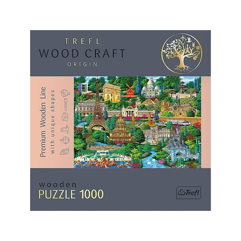 TREFL Koka puzle - Francijas slavenās vietas, 1000gb