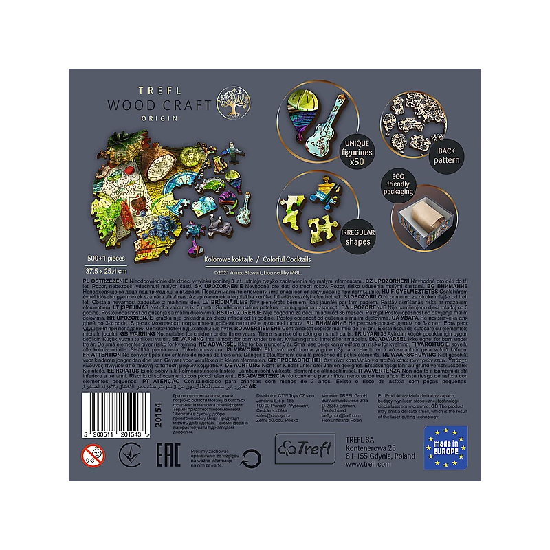 TREFL Koka puzle - Krāsaini kokteiļi, 500gb