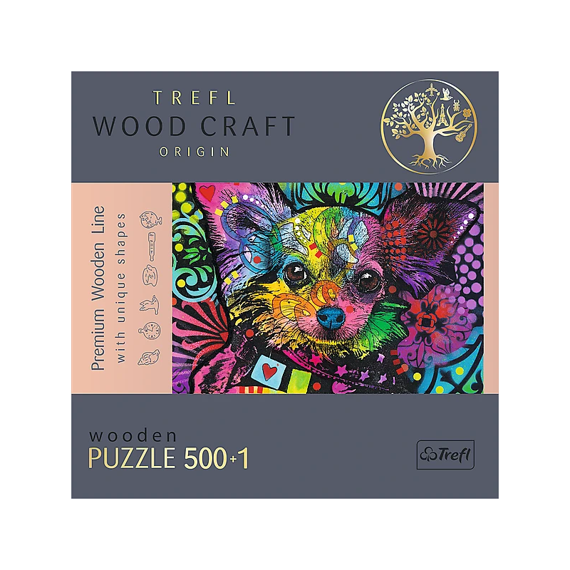 TREFL Koka puzle - Krāsains kucēns, 500gb