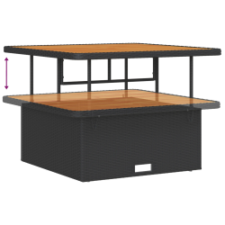 vidaXL Sodo Sofų Rinkinys su pagalve 11 pcs Juoda poliratanas