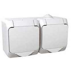 Divvietīga kontaktligzdas SCHNEIDER CEDAR PLUS. IP44