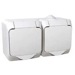 Double Socket SCHNEIDER CEDAR PLUS. IP44