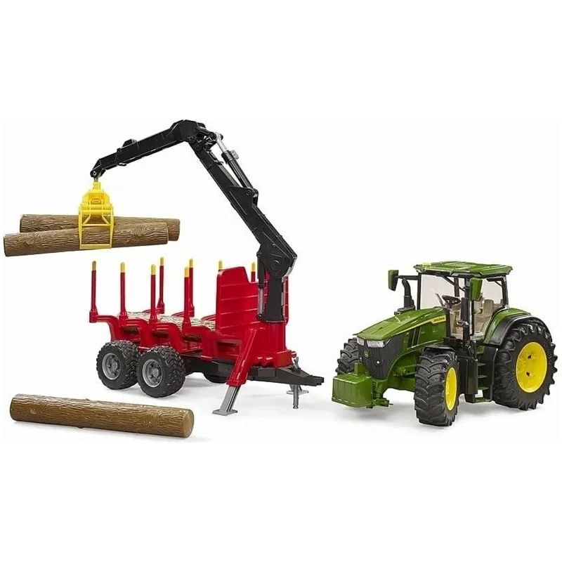 Rotaļu traktori ar piederumiem Bruder John Deere 7R 350 With Forest Trailer BR-03154, 1:16, daudzkrāsaina