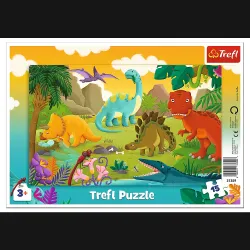 TREFL Frame puzzle Dinosaurs, 15 pcs
